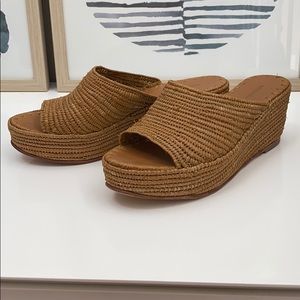 Raffia platform wedges by Carrie Forbes
